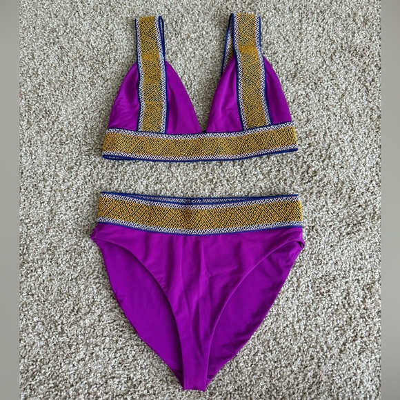 Elysiian Purple Bikini with Gold Trim - Picture 1 of 3
